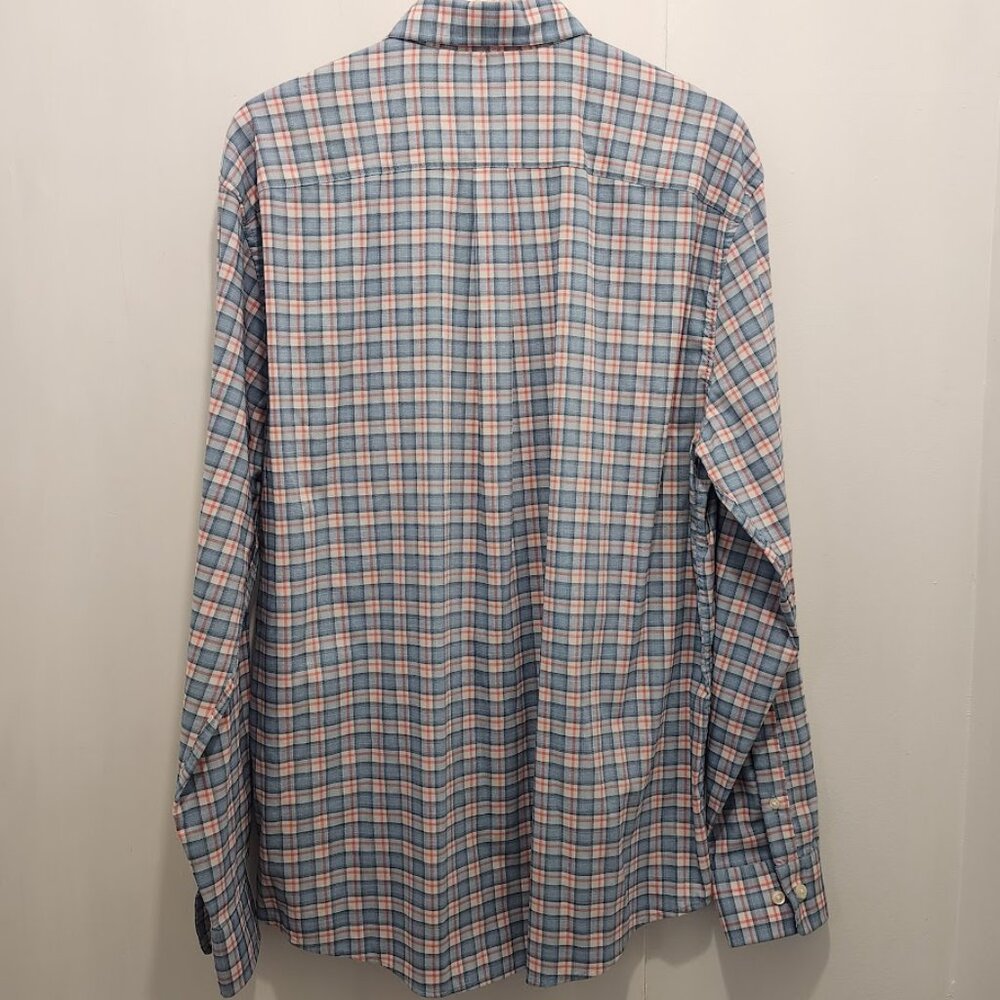 Johnnie O Mens Lightweight Cotton Check Plaid Button Down Flannel Size Large - Picture 8 of 14